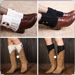 Womens Short Boots Socks Crochet Knitted Bo